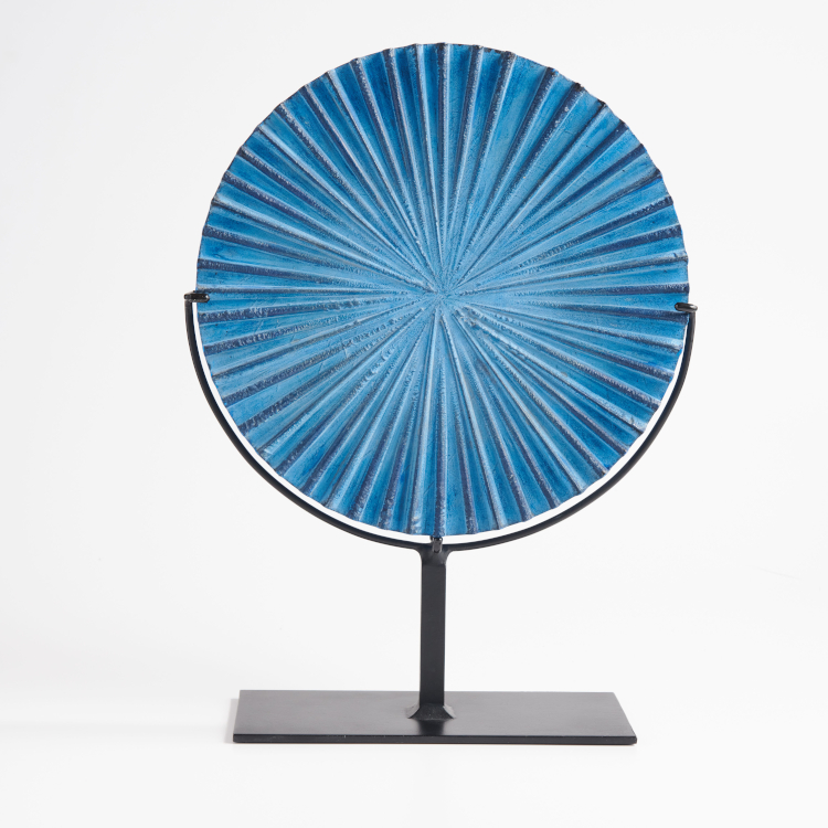 Blue Disc Tabletop Sculpture
